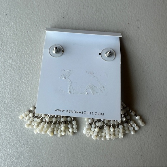 Kendra Scott Dove Tassel Statement Earrings in White Silver Dove - Picture 2 of 6